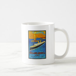 Caneca De Café Linha poster de Holland América das viagens