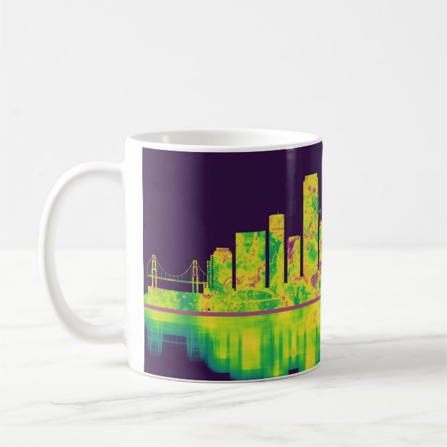 Caneca De Café Linha Skyline da Califórnia em São Francisco (Esquerda)