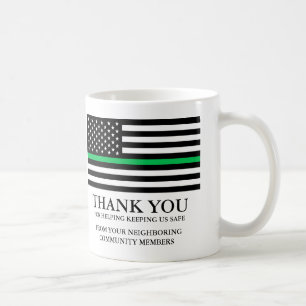 Caneca De Café Linha verde fina  Polícia Envia Personalizado Obri