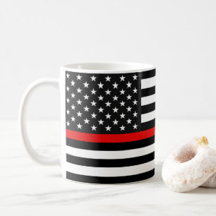 Caneca De Café Linha vermelha fina bandeira americana