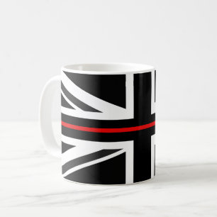 Caneca De Café Linha vermelha fina bandeira do Reino Unido