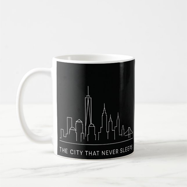 Caneca De Café Linhas da Meia-Noite: NYC Nunca Dorme (Esquerda)