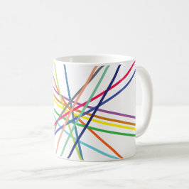 Caneca De Café Linhas de Cruzamento de Crise Multicoloridas