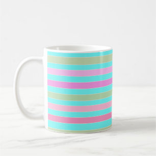 Caneca De Café Linhas de linhas listradas divertidas, cor pastel