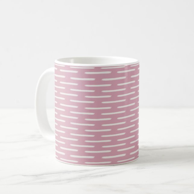 Caneca De Café Linhas de Marfim em Rosa (Frente Esquerda)