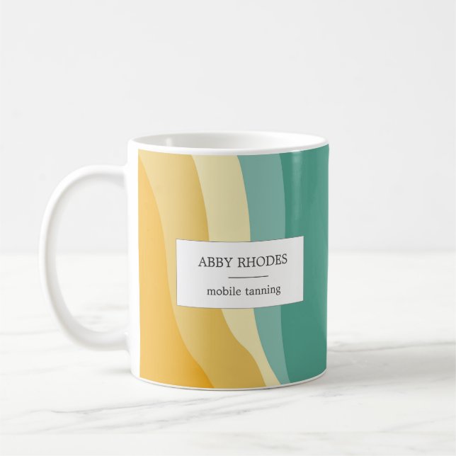 Caneca De Café Linhas de onda coloridas personalizadas (Esquerda)