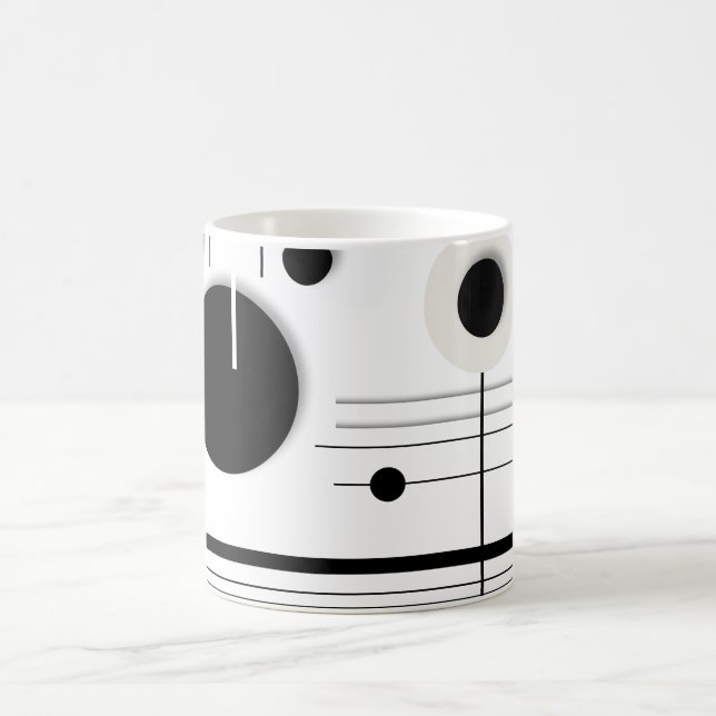 Caneca De Café Linhas de Sinfonia do Círculo Geométrico Minimalis (Centro)