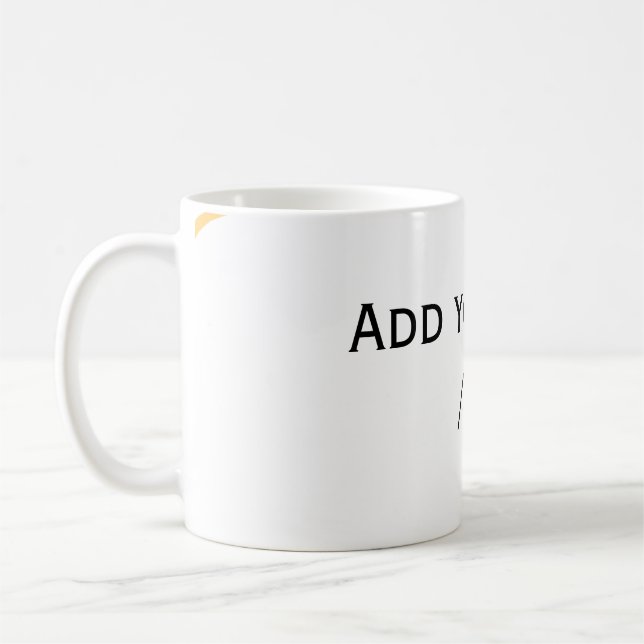 Caneca De Café linhas de texto de mensagem de nome de borda espan (Esquerda)