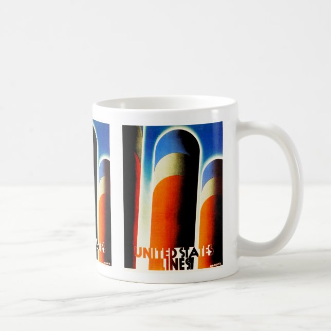 Caneca De Café Linhas dos Estados Unidos (Direita)