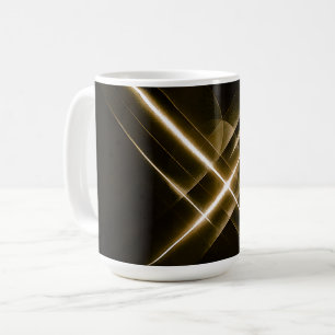 Caneca De Café Linhas Douradas Elegantes