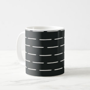 Caneca De Café Linhas Minimalistas em Preto