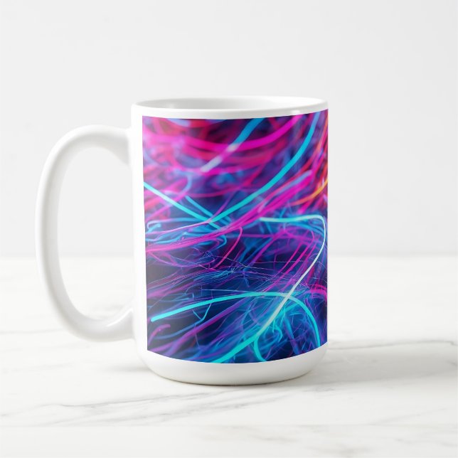 Caneca De Café Linhas Neon (Esquerda)