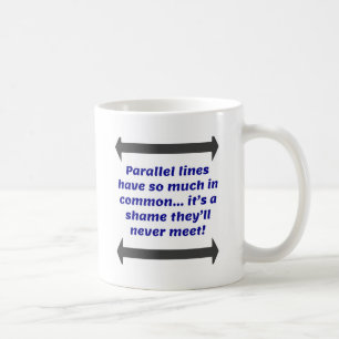 Caneca De Café Linhas paralelas têm tanto em comum, Piada engra