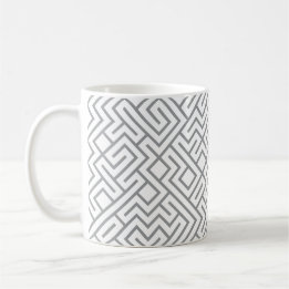 Caneca De Café Linhas Tilhadas Generativas (Linha Cinza) Única