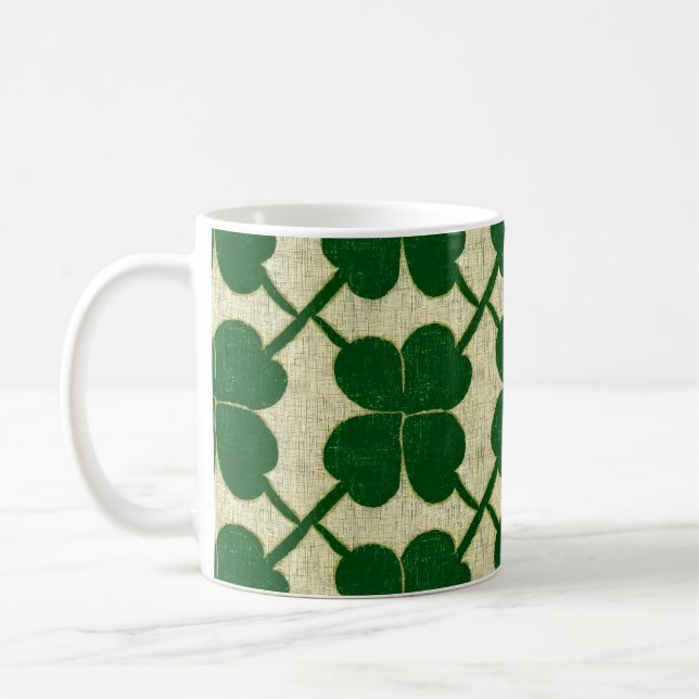 Caneca De Café Linho de Treliça de Trevo (Esquerda)