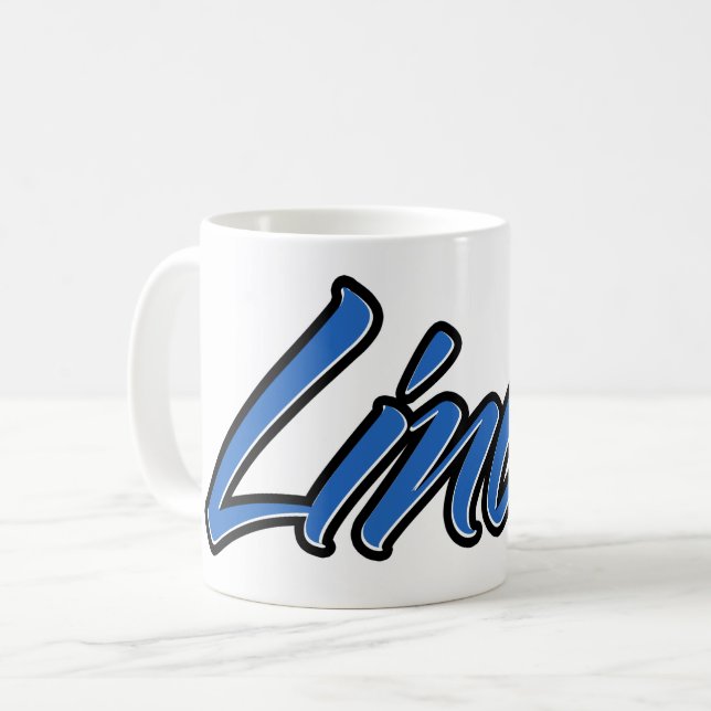 Caneca De Café Linus Vorname Name blue Tasse Kaffeetasse (Frente Esquerda)