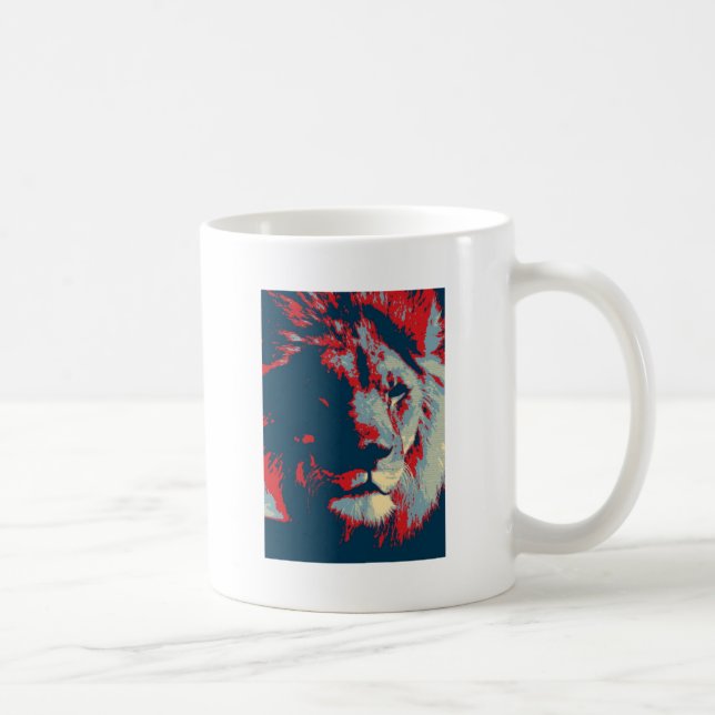 Caneca De Café Lion de pop Art (Direita)