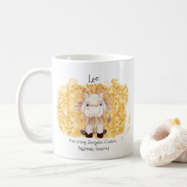 Caneca De Café Lion Lion Branco, Branco, Zodiac Monograma