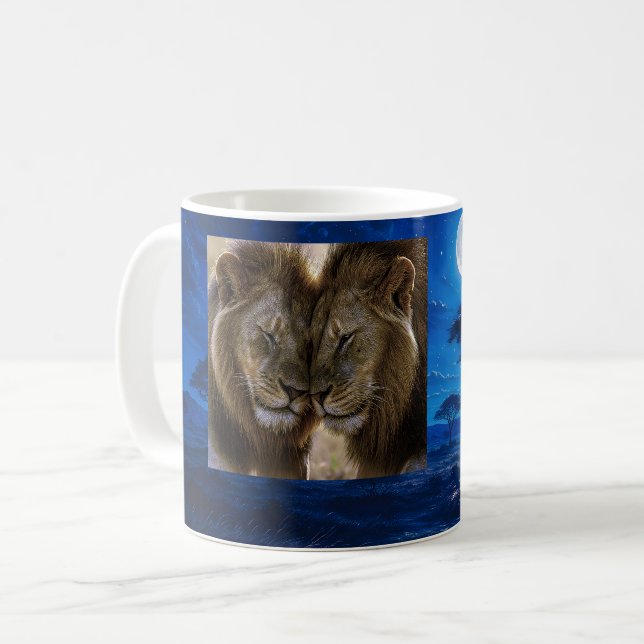 Caneca De Café Lion Love Night (Frente Esquerda)