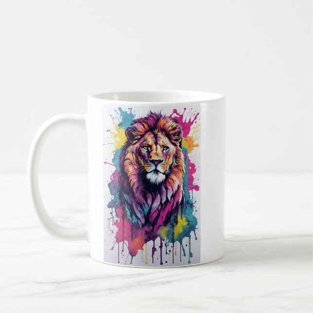 Caneca De Café Lion Mug Colorida (Esquerda)