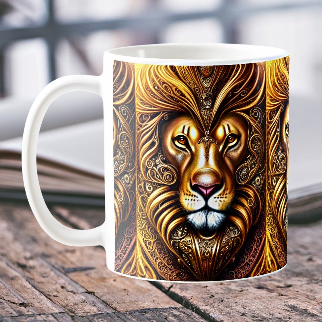 Caneca De Café Lion Ouro Incrivelmente Bonito (Criador carregado)