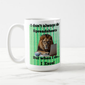 Caneca De Café Lion Spreadsheet Mug