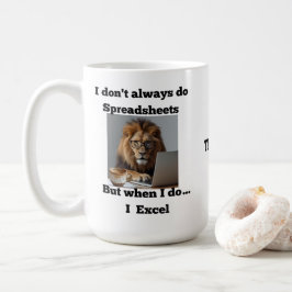 Caneca De Café lion spreadsheet office Mug