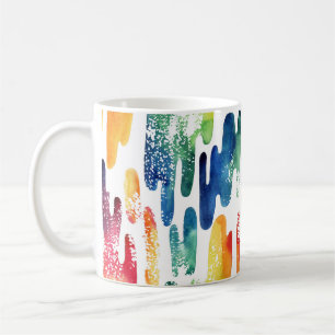 Caneca De Café Líquido ondulado: Abstrato de Aquarela moderna.