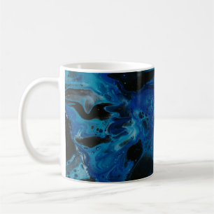 Caneca De Café Líquido psicodélico azul escuro