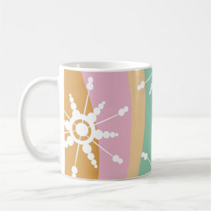 Caneca De Café Líquido Tie Dye Retro Groovy Natal Bege Verde