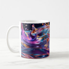 Caneca De Café Líquidos de Cores Salpicando