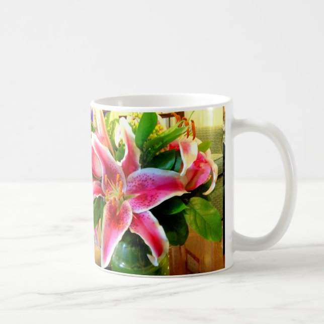 caneca de café lírio, cor-de-rosa (Direita)