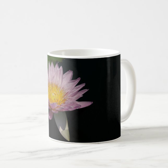 Caneca De Café Lírio de Água Rosa (Frente Esquerda)