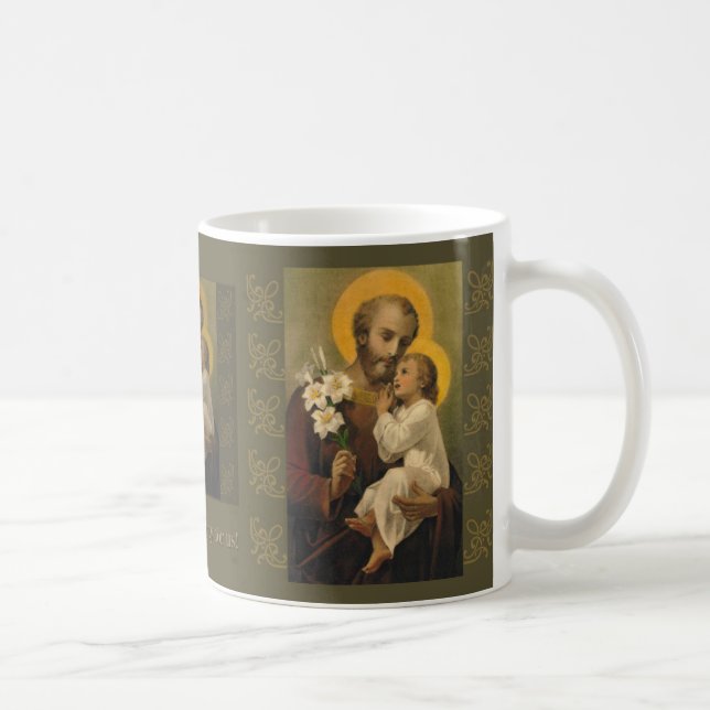 Caneca De Café Lírio de Jesus do bebê de St Joseph (Direita)