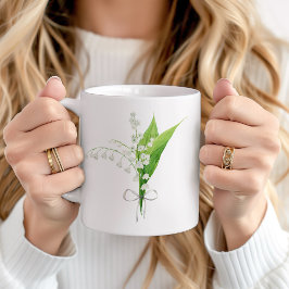 Caneca De Café Lírio do Vale Flor de Nascimento de Maio em Cerâmi