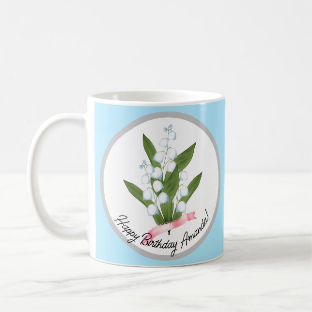 Caneca De Café Lírio-do-vale, retrô (Esquerda)