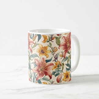 Caneca De Café Lírio Dourado Vintage Pré-Rafaelita de William Mor