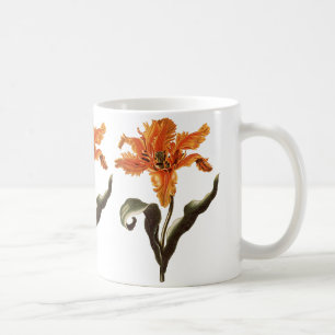 Caneca De Café Lírio Laranja Chique Antigo em Flor, Flores do Jar
