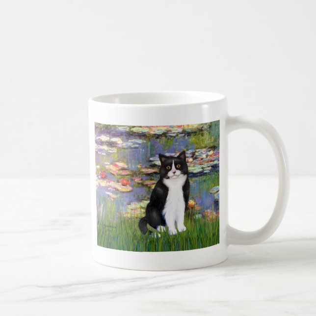 Caneca De Café Lírios 2 - Preto e Branco (Direita)