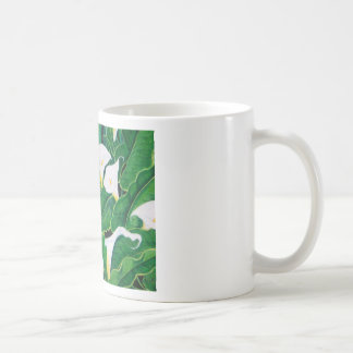 Caneca De Café Lírios Calla Branco
