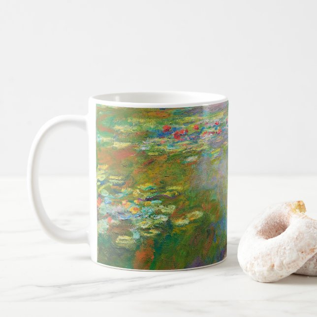 Caneca De Café Lírios d'água de Claude Monet (Com Donut)