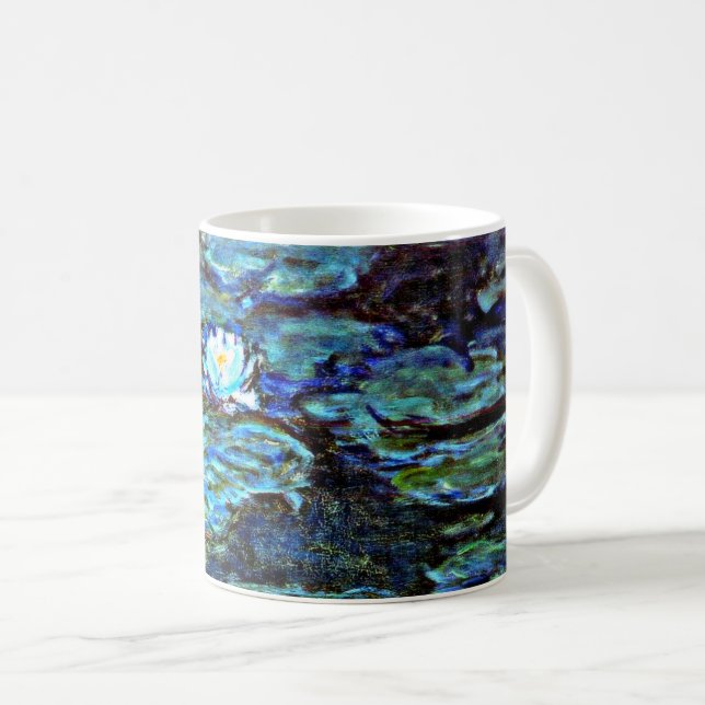 Caneca De Café Lírios de Água Azul por Monet (Frente Esquerda)