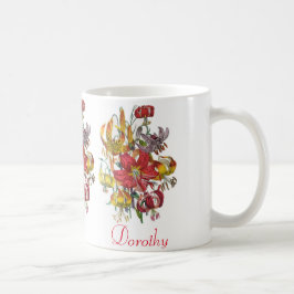 Caneca De Café Lírios Personalizados