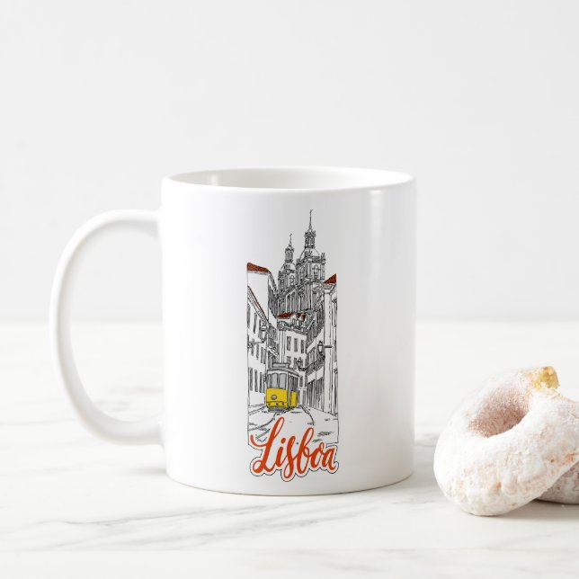 Caneca De Café Lisboa (Com Donut)