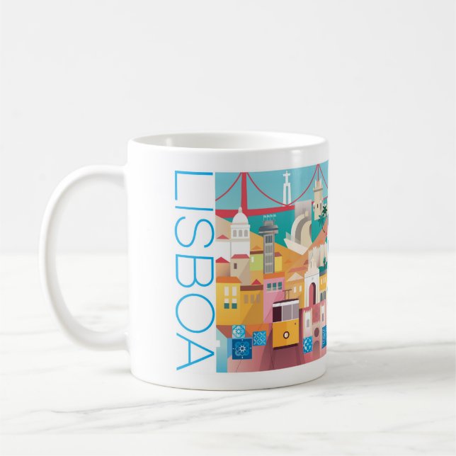 Caneca De Café Lisboa 11oz ou 15oz Mug (Esquerda)