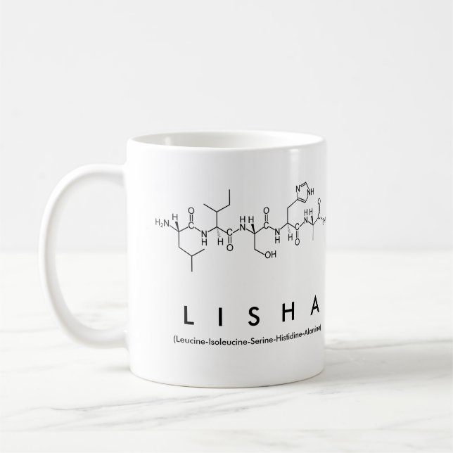 Caneca De Café Lisha peptide nome mug (Esquerda)