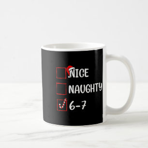 Caneca De Café Lista de Natal Boas Más 6 7 Divertido Seis Sete Eu