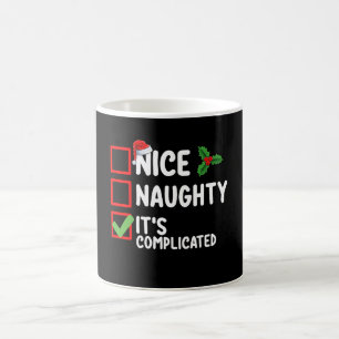 Caneca De Café Lista de Natal Bom Mal Complicado Feriado