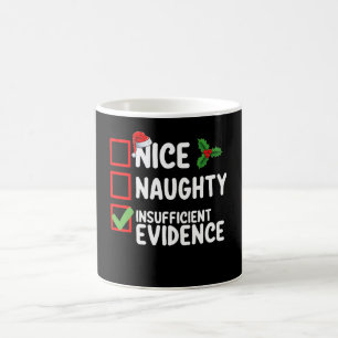 Caneca De Café Lista de Natal Bom Malicioso Evidências Insuficien