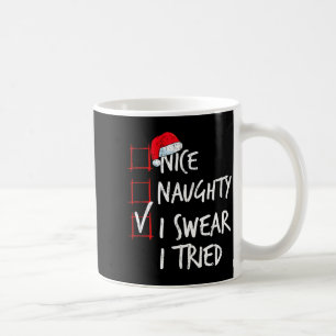 Caneca De Café Lista de Natal Bonito Travesso Eu Juro Tentei Papa